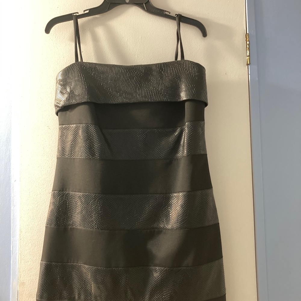 Black Mini Strapless Dress.